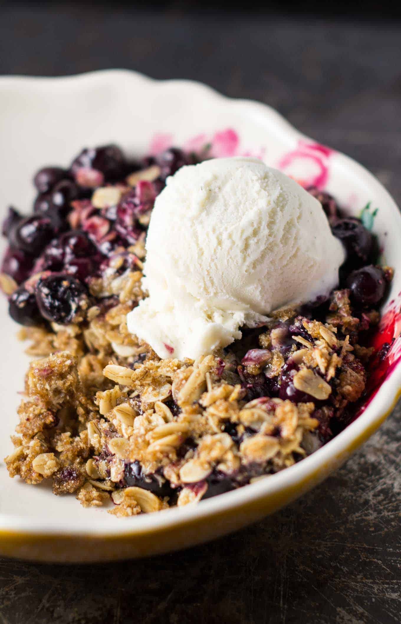 Vegan Blueberry Peach Crisp Recipe - gluten free, dairy free