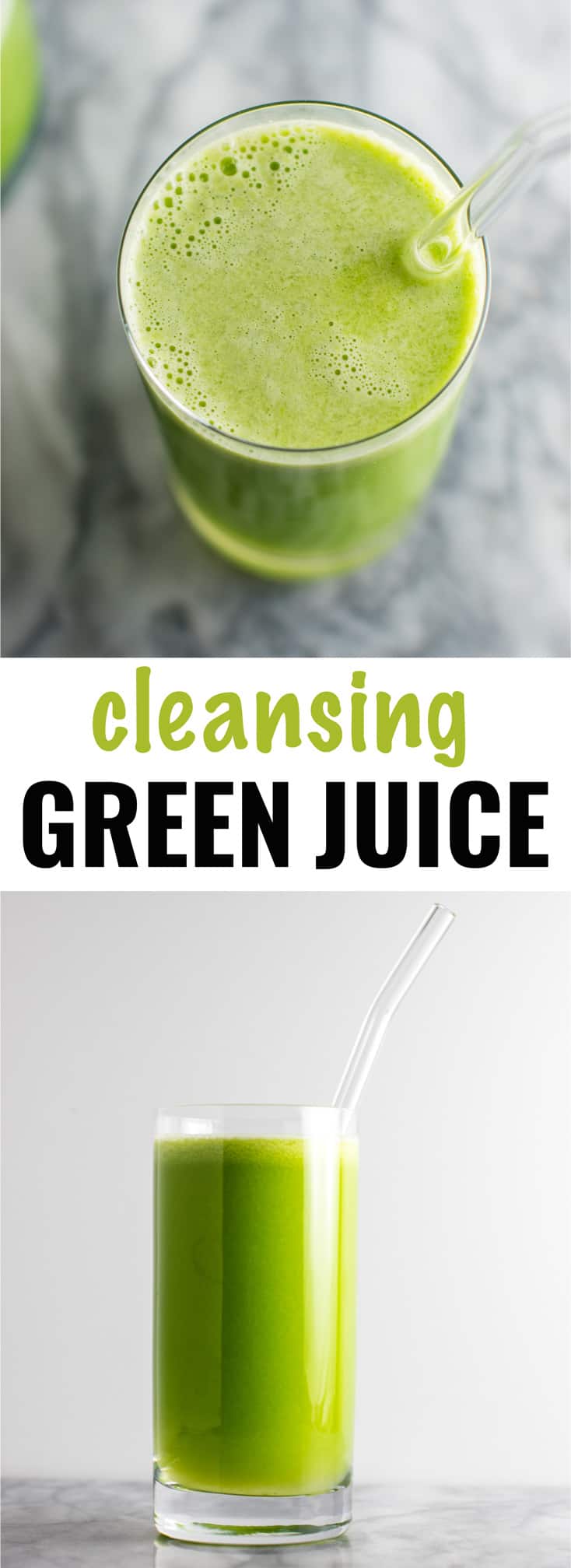 image with text "cleansing green juice"
