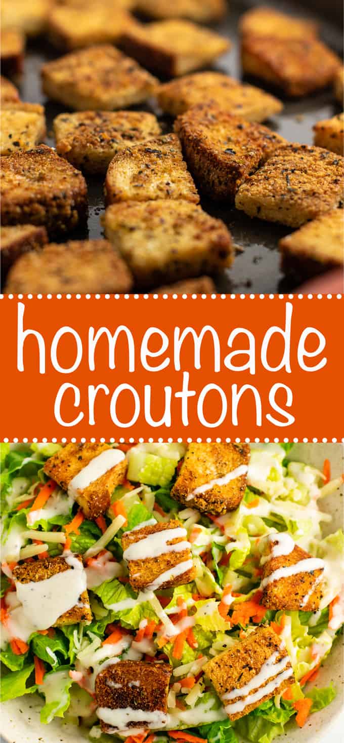 image with text "homemade croutons"