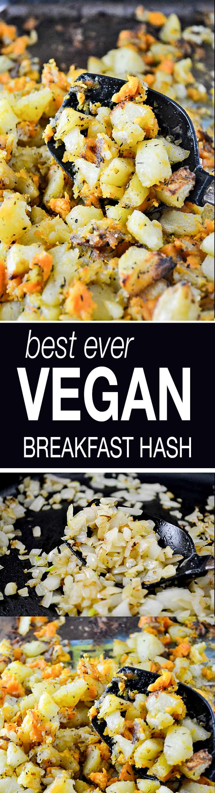 Vegan Breakfast Hash Recipe with sweet potatoes and russet potatoes