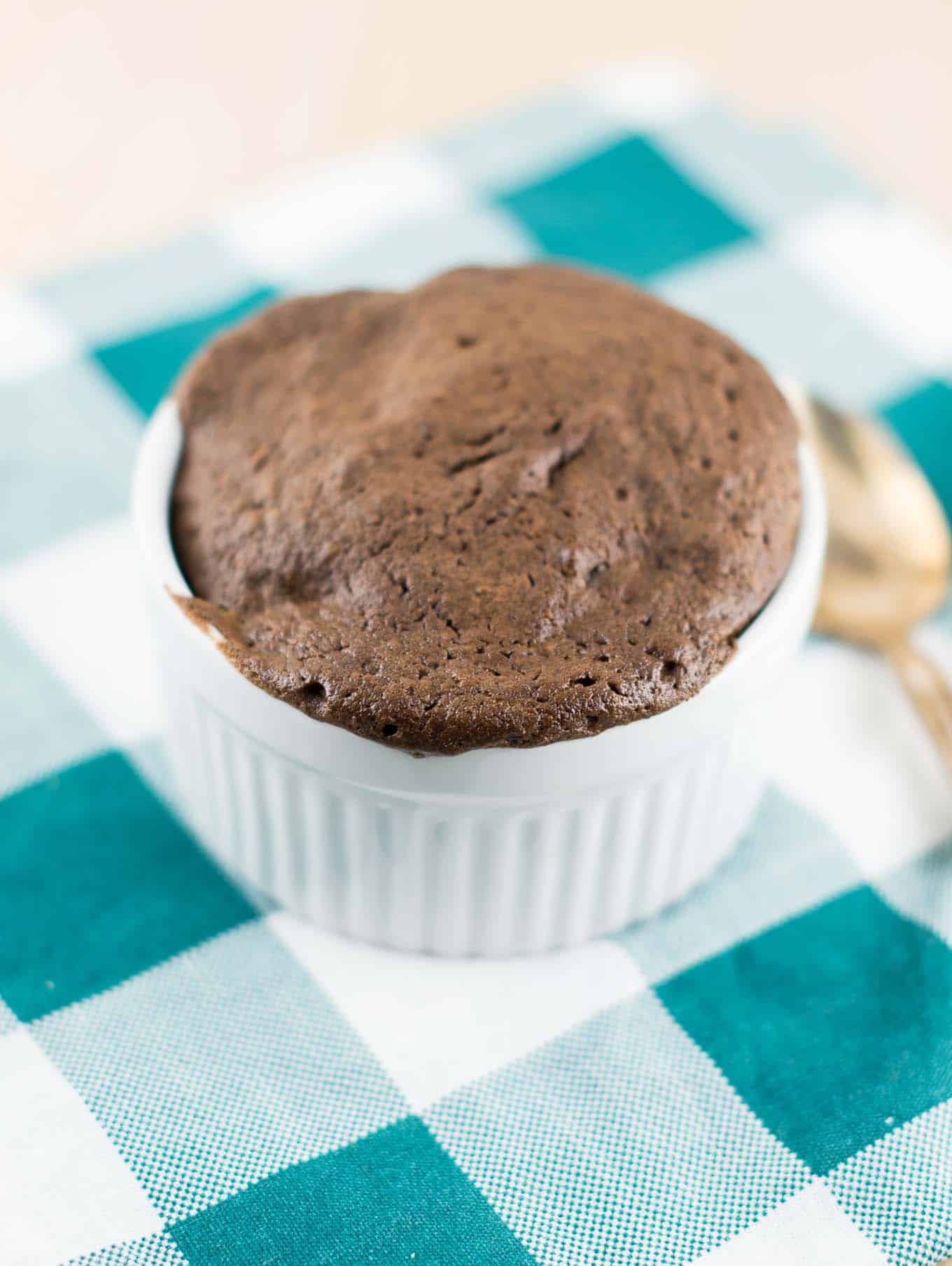 Chocolate Protein Mug Cake Recipe gluten free, flourless