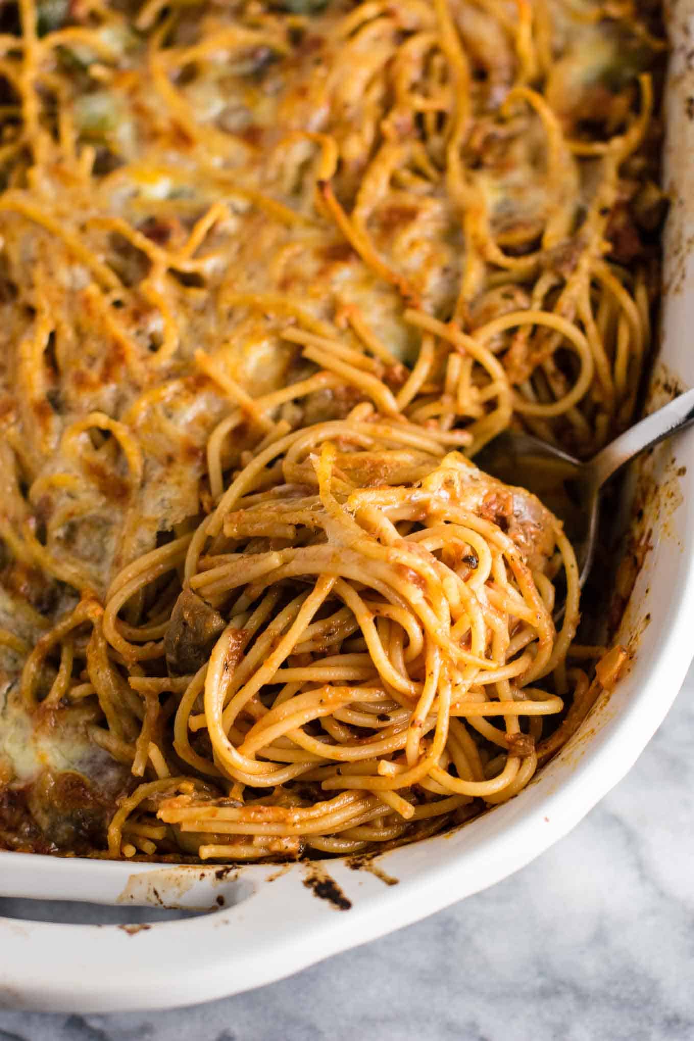 Vegetarian Baked Spaghetti Recipe - Build Your Bite