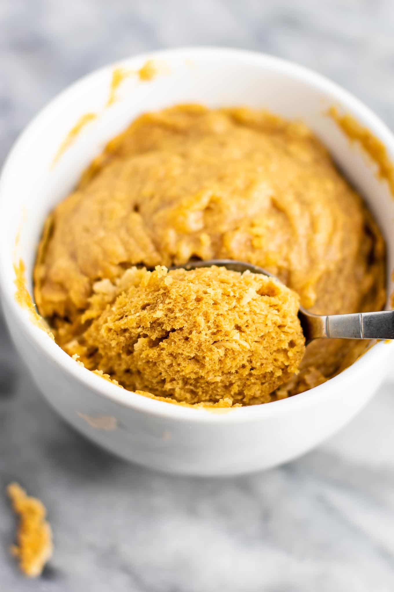 Microwave peanut butter cookie in a mug – gluten free dairy free, and refined sugar free! This tastes amazing and is so good with ice cream! #dessert #glutenfree #dairyfree #mugcake #peanutbuttercookie #peanutbuttermugcake