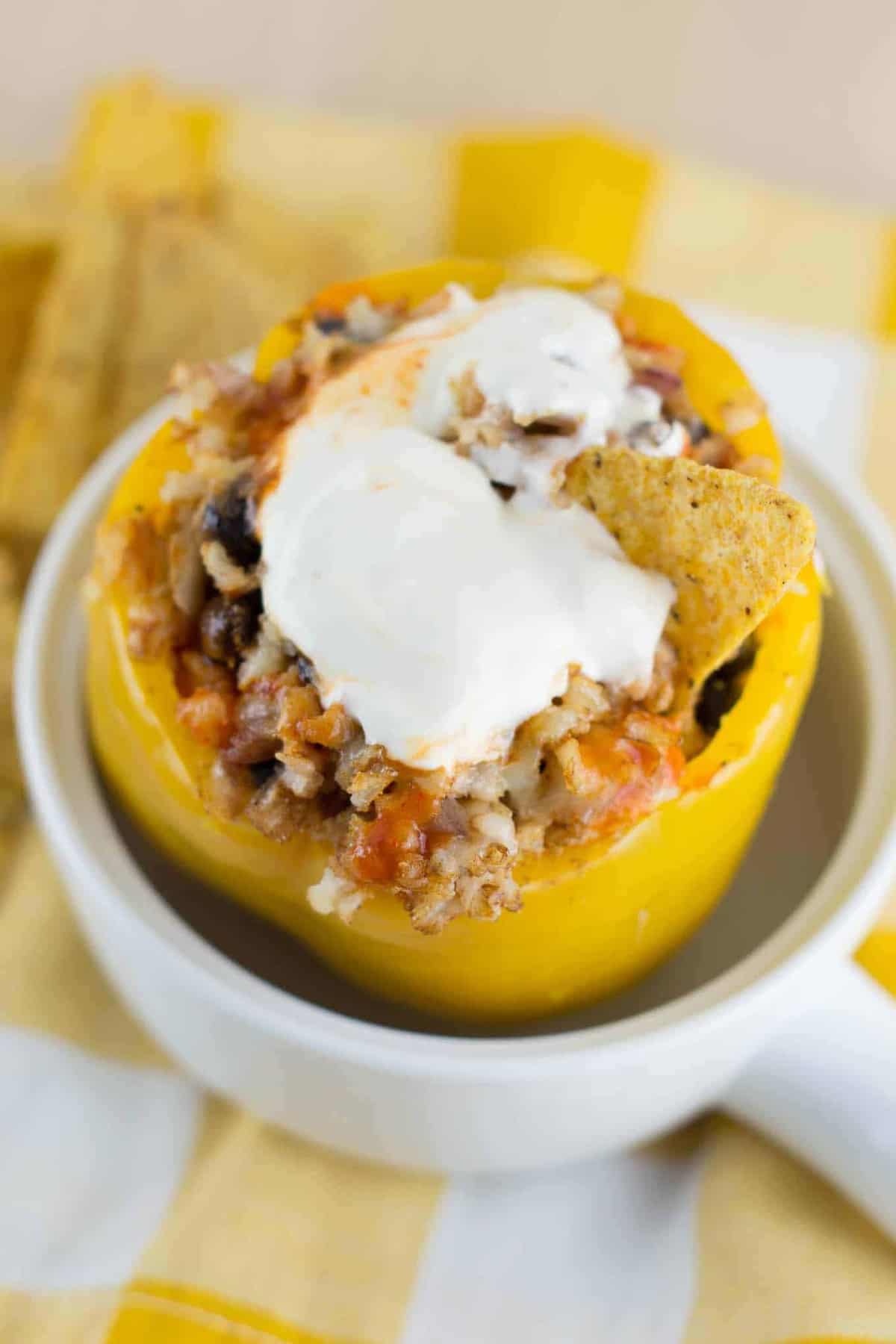 easy vegetarian crockpot stuffed peppers