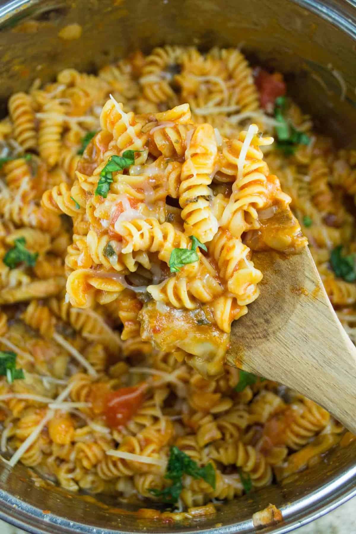 One Pot Veggie Rotini Recipe ready in just 20 minutes!