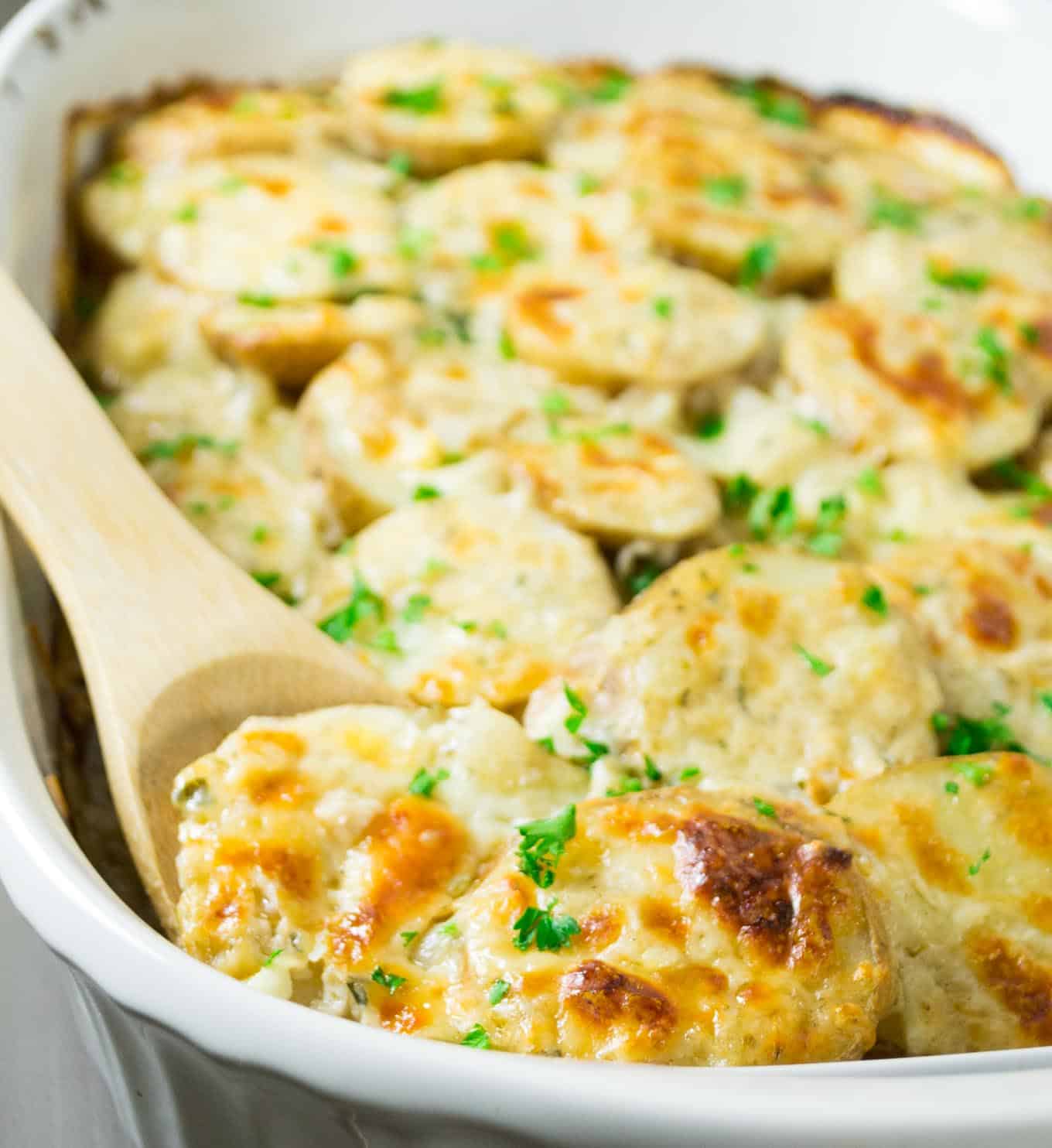 parmesan and white cheddar scalloped potatoes
