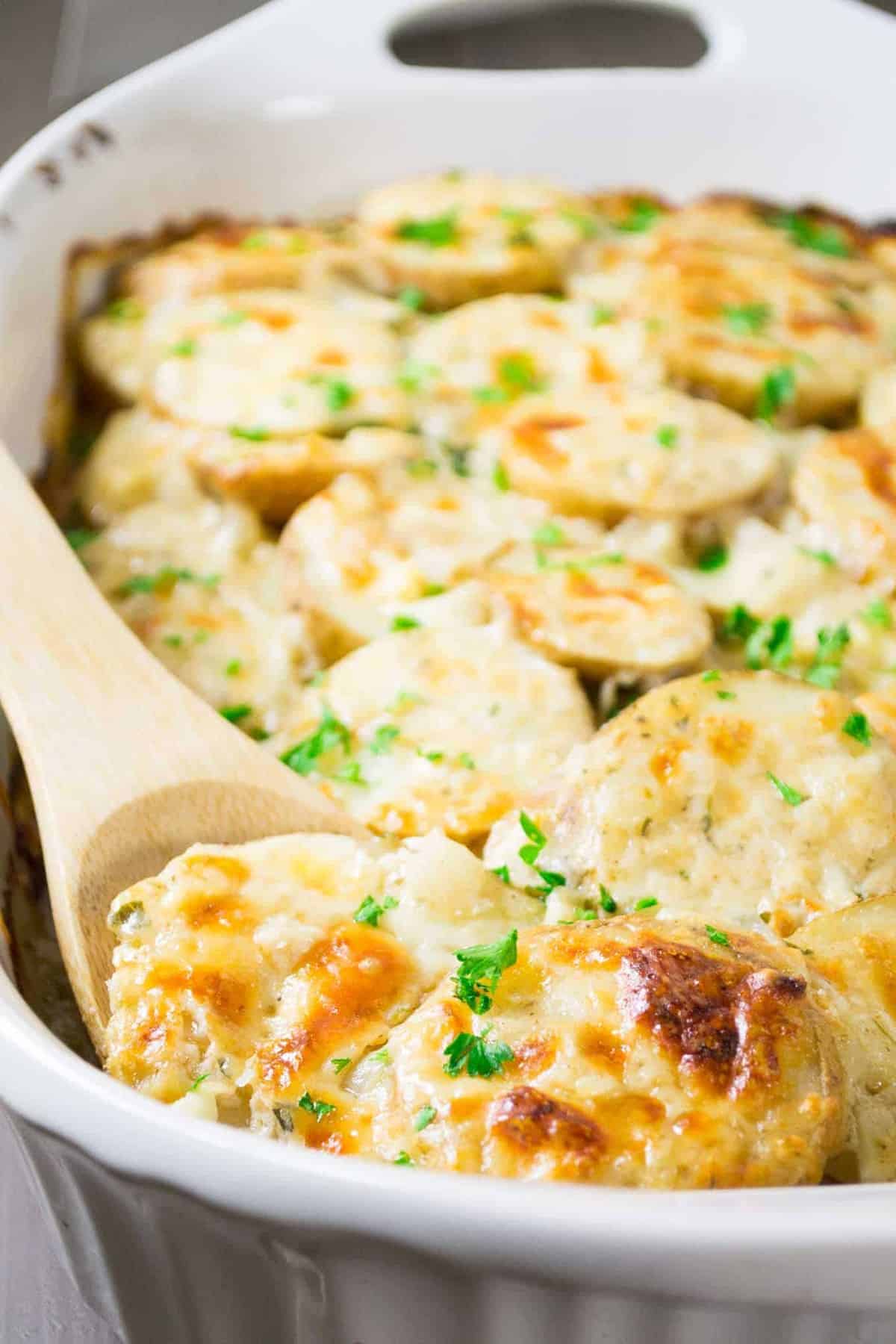 parmesan and white cheddar scalloped potatoes