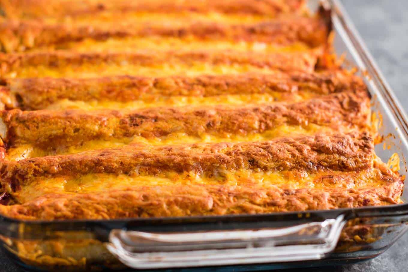 enchiladas with refried beans