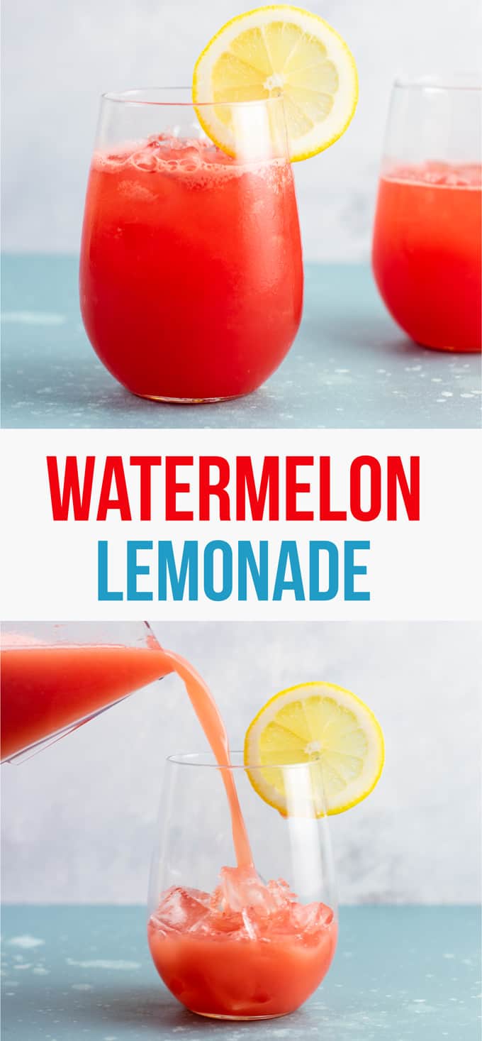 Sparkling watermelon lemonade recipe (naturally sweetened) refreshing summer drink! #watermelon #lemonade #watermelonlemonade #healthydrink #summerdrink #easyrecipe #watermelondrink