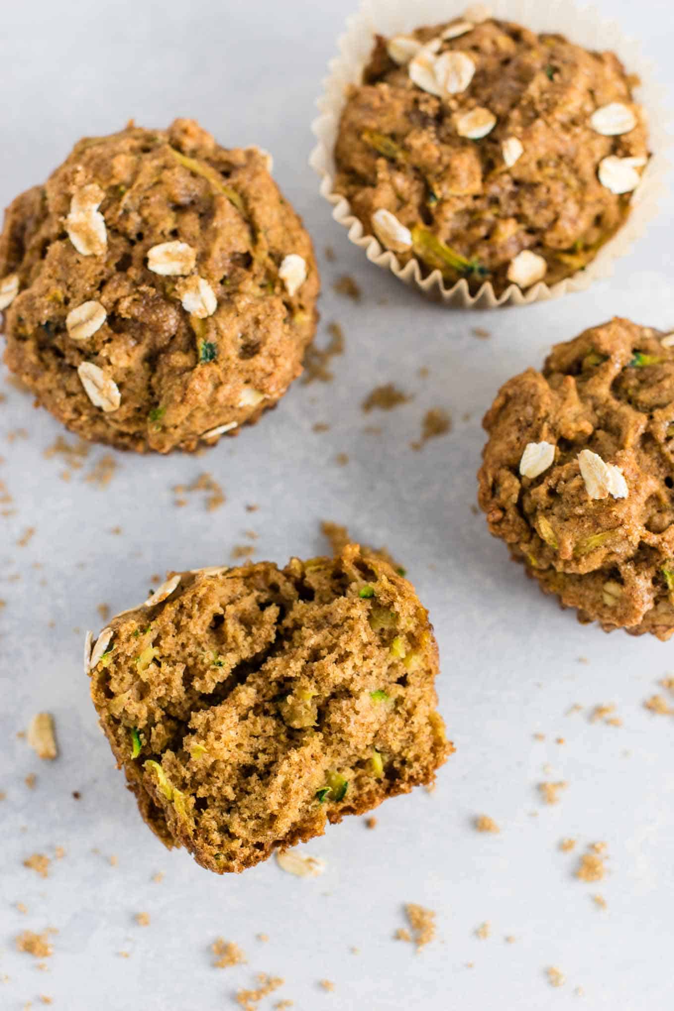 Brown Sugar Healthy Zucchini Bread Muffins recipe - melt in your mouth good! Perfect for using up all that zucchini! #zucchinibreadmuffins #healthy #healthymuffins #breakfast #vegetarian #healthybreakfast