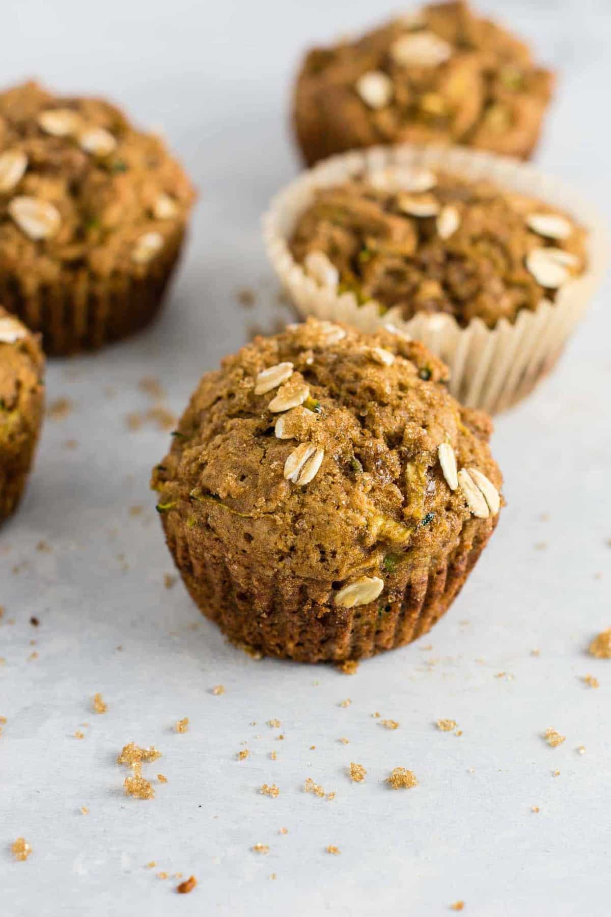 Brown Sugar Healthy Zucchini Bread Muffins recipe - melt in your mouth good! Perfect for using up all that zucchini! #zucchinibreadmuffins #healthy #healthymuffins #breakfast #vegetarian #healthybreakfast