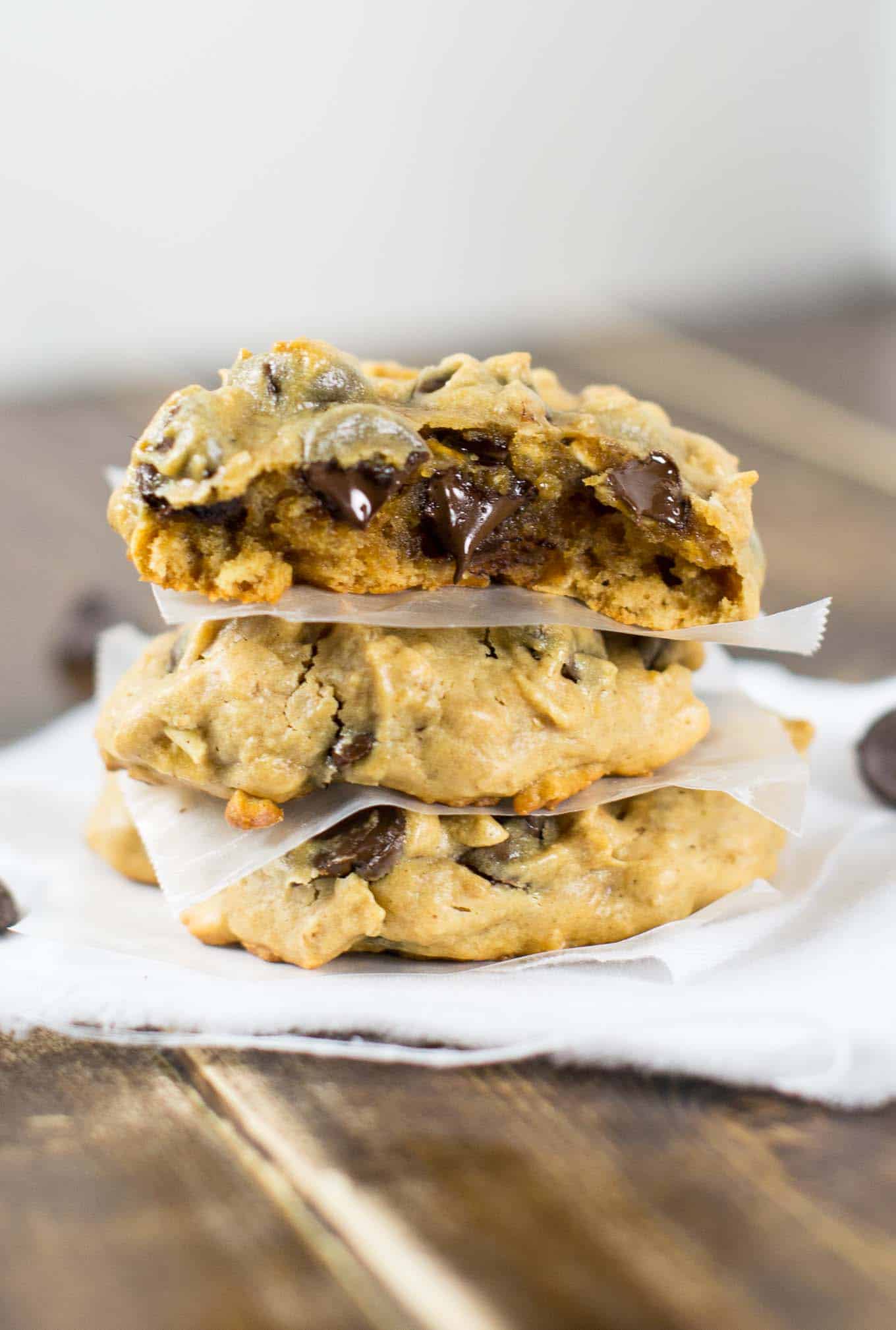chocolate chip peanut butter oatmeal chocolate chip cookies