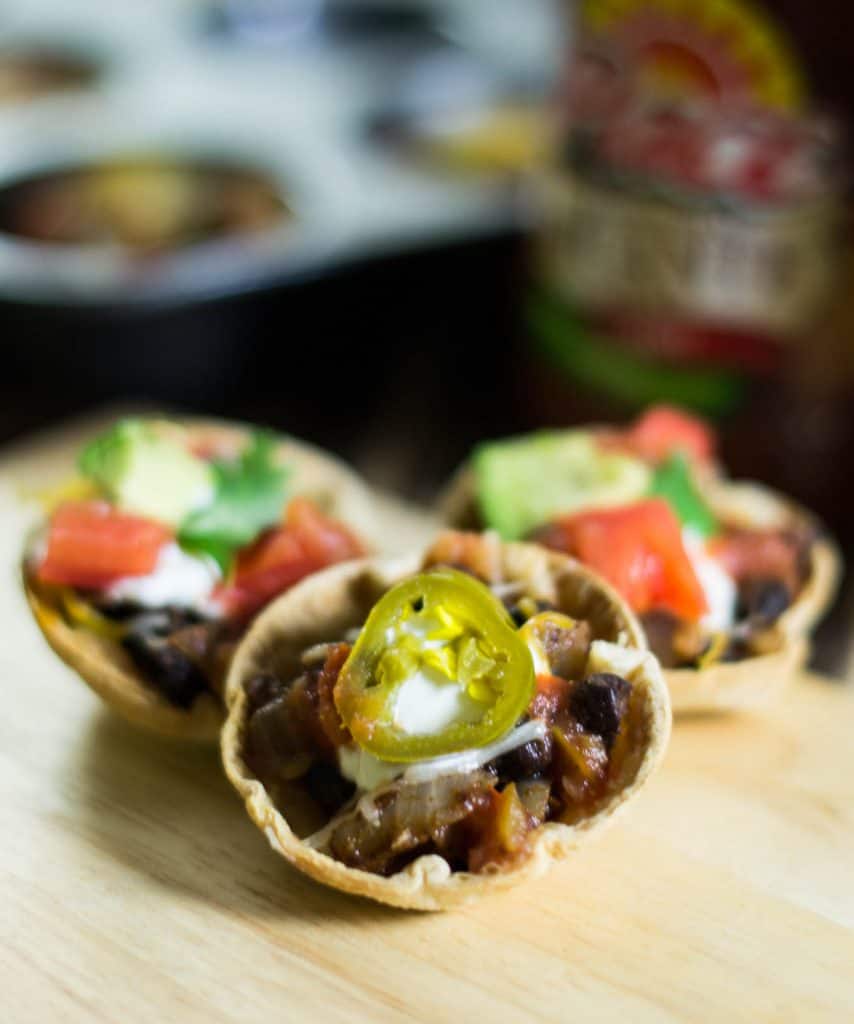 Easy Vegetarian Taco Cups the perfect appetizer for game day!