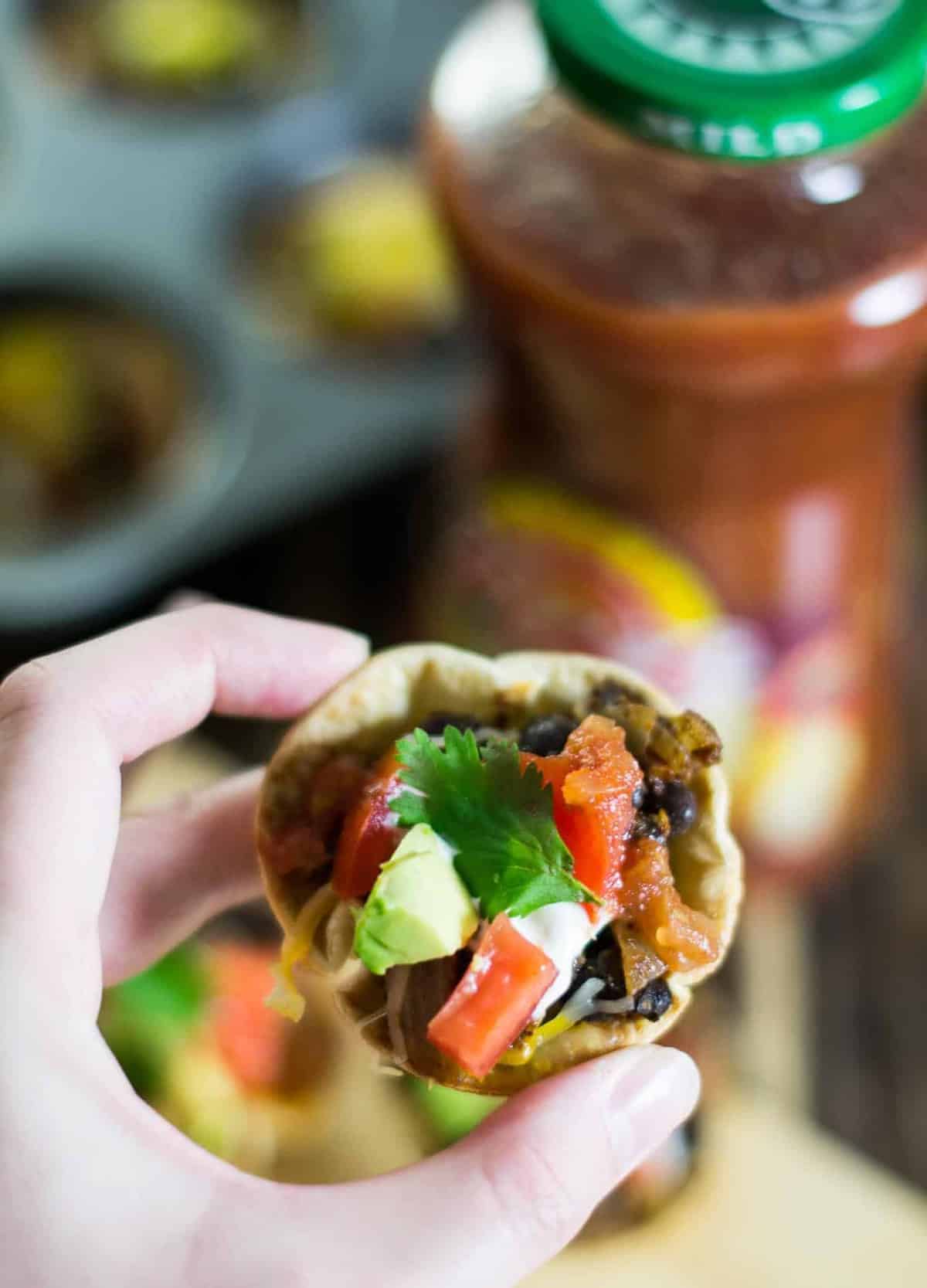 easy vegetarian taco cups