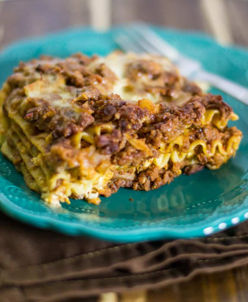 Meaty Vegetarian Lasagna Recipe with mushrooms