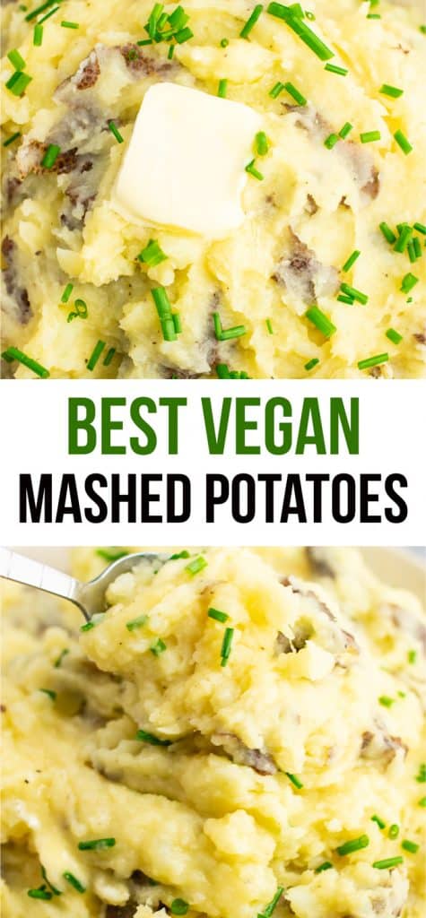 best vegan mashed potatoes recipe with almond milk. This is so easy and tastes amazing! We make this recipe every year. #thanksgiving #vegan #vegetarian #mashedpotatoes #veganthanksgiving #thanksgivingrecipe #veganmashedpotatoes