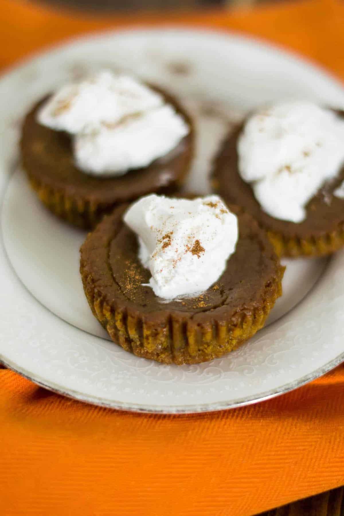 Mini Vegan Pumpkin Pies recipe - with Homemade Graham Cracker Crust