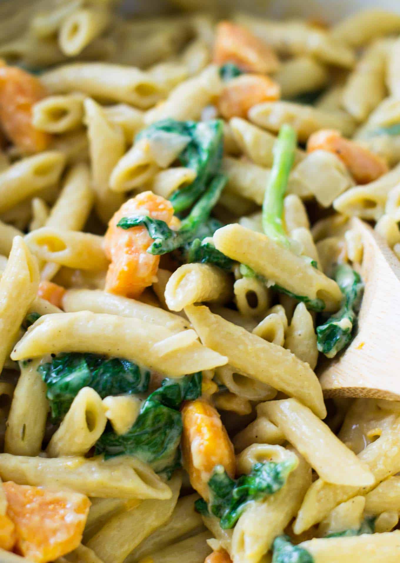 One Pot Sweet Potato and Spinach Pasta recipe - vegetarian