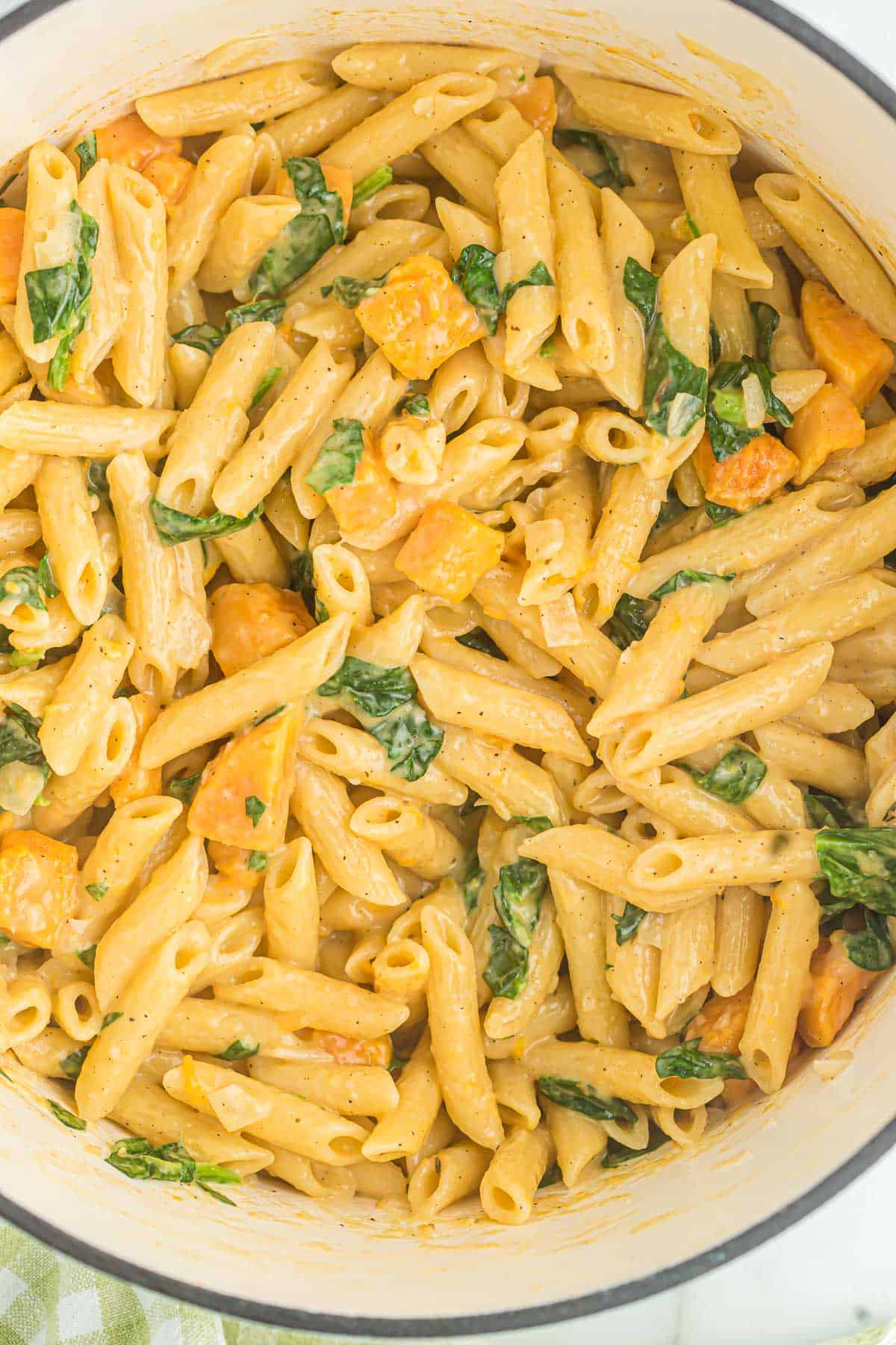 sweet potato pasta with spinach