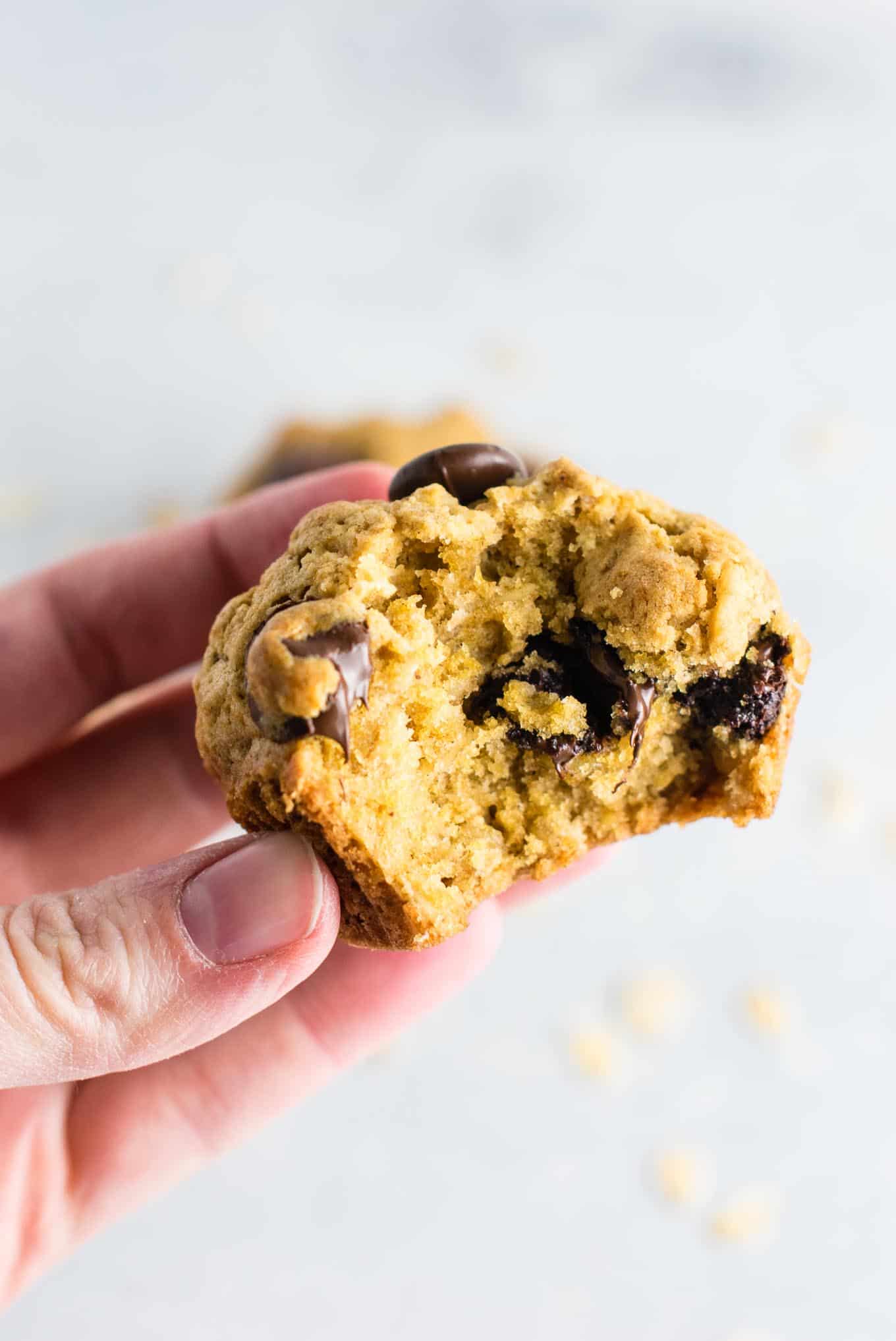 Oatmeal chocolate chip cookie muffins - breakfast that tastes like dessert! #chocolatechipmuffins #healthy #breakfast #wholewheat #oatmealchocolatechip