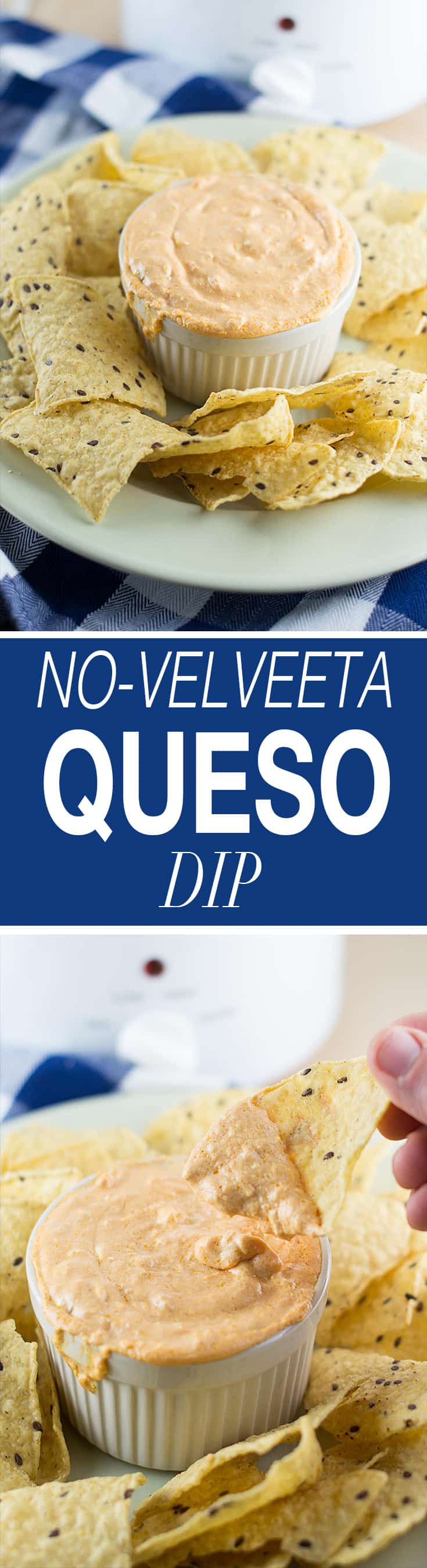 Slow Cooker Queso Cheese Dip Recipe no velveeta