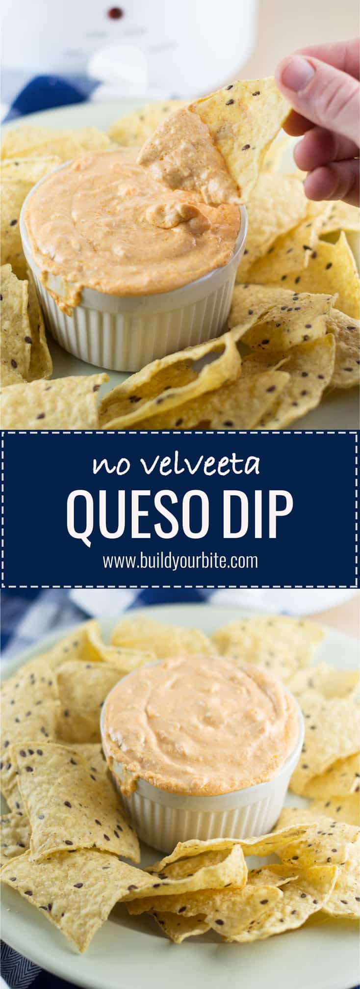 Healthier NO VELVEETA queso dip! This will be your game day favorite! #quesodip #quesonovelveeta #tailgatingfood #appetizers