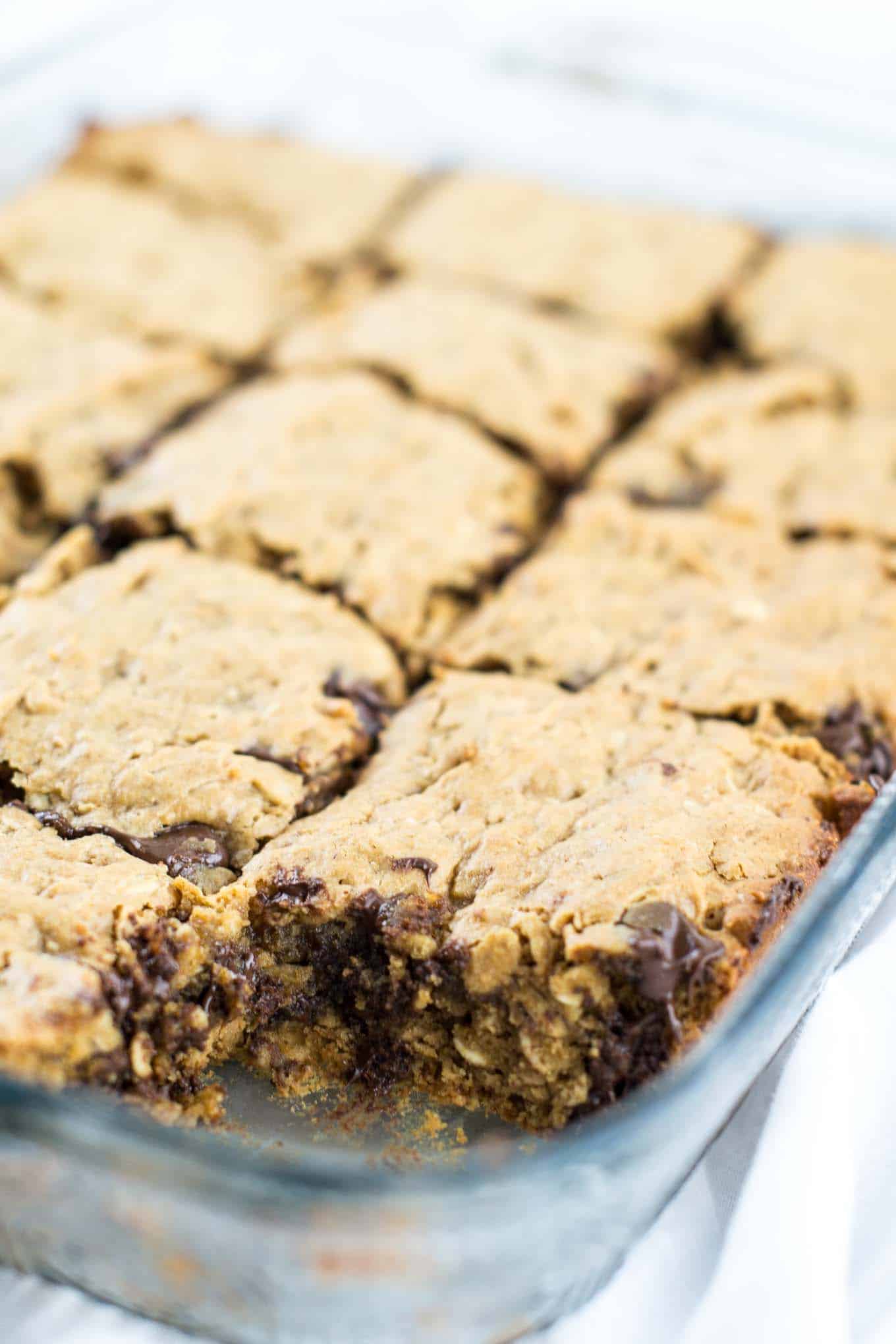 Gluten-Free Oatmeal Chocolate Chip Bars - w/ coconut flour and oat flour