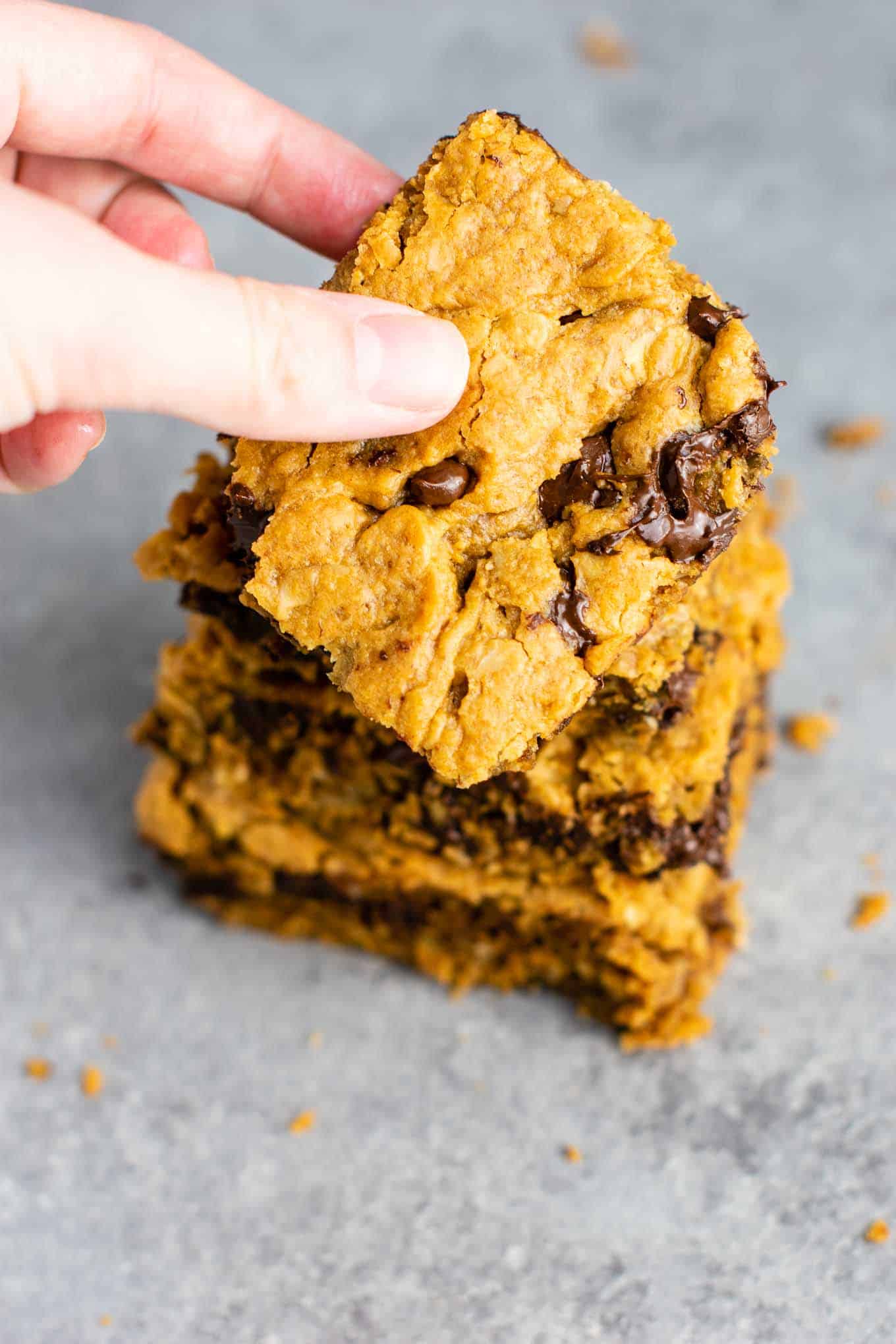 Gluten free cookie bars that are secretly healthy but taste incredibly decadent. They taste like a fancy restaurant dessert! #glutenfree #cookiebars #dessert #dairyfree #healthydessert #glutenfreedessert #glutenfreerecipe #glutenfreecookiebars