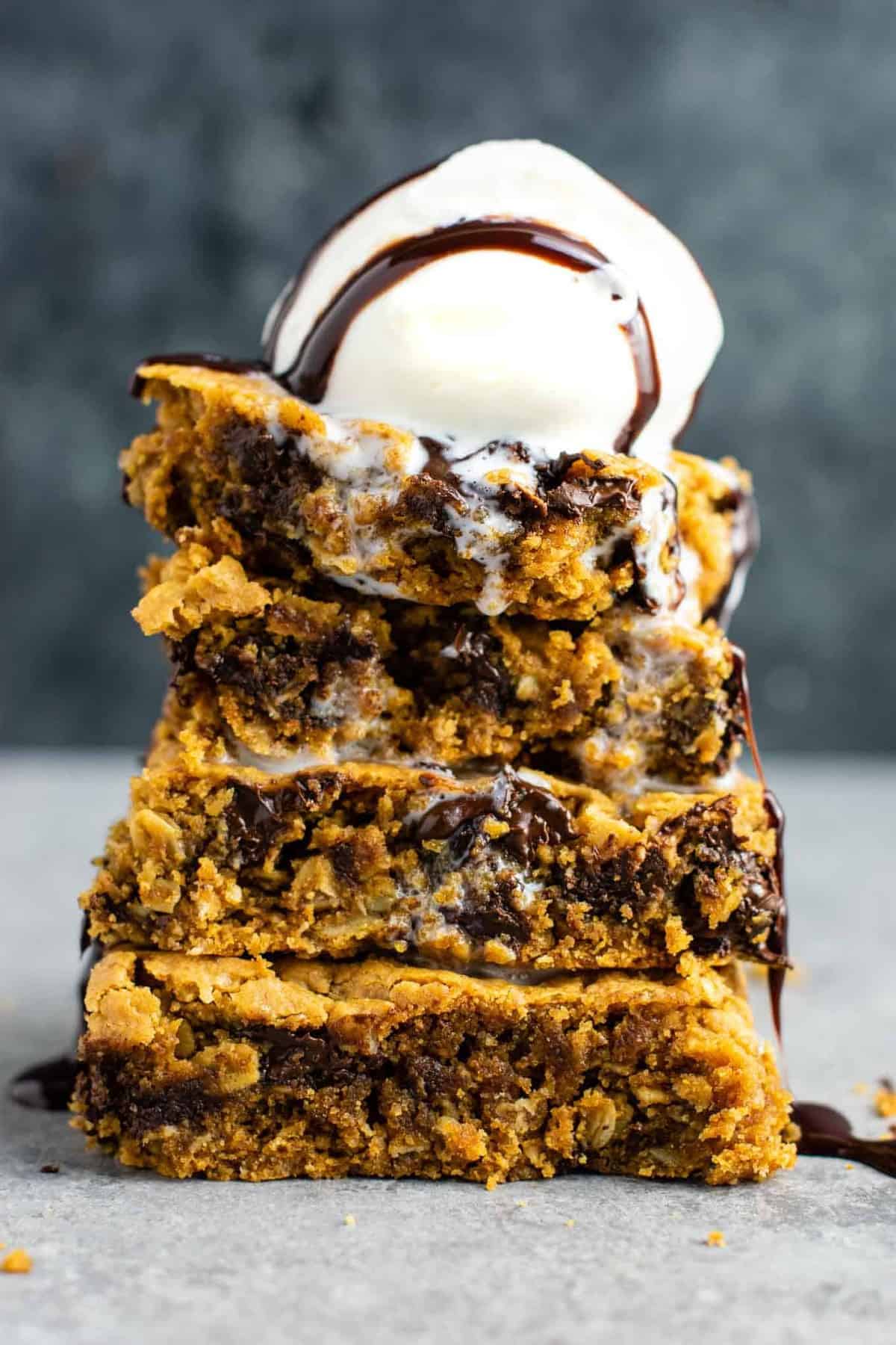 Gluten Free Oatmeal M&M Cookie Bars - Laura's Gluten Free Kitchen