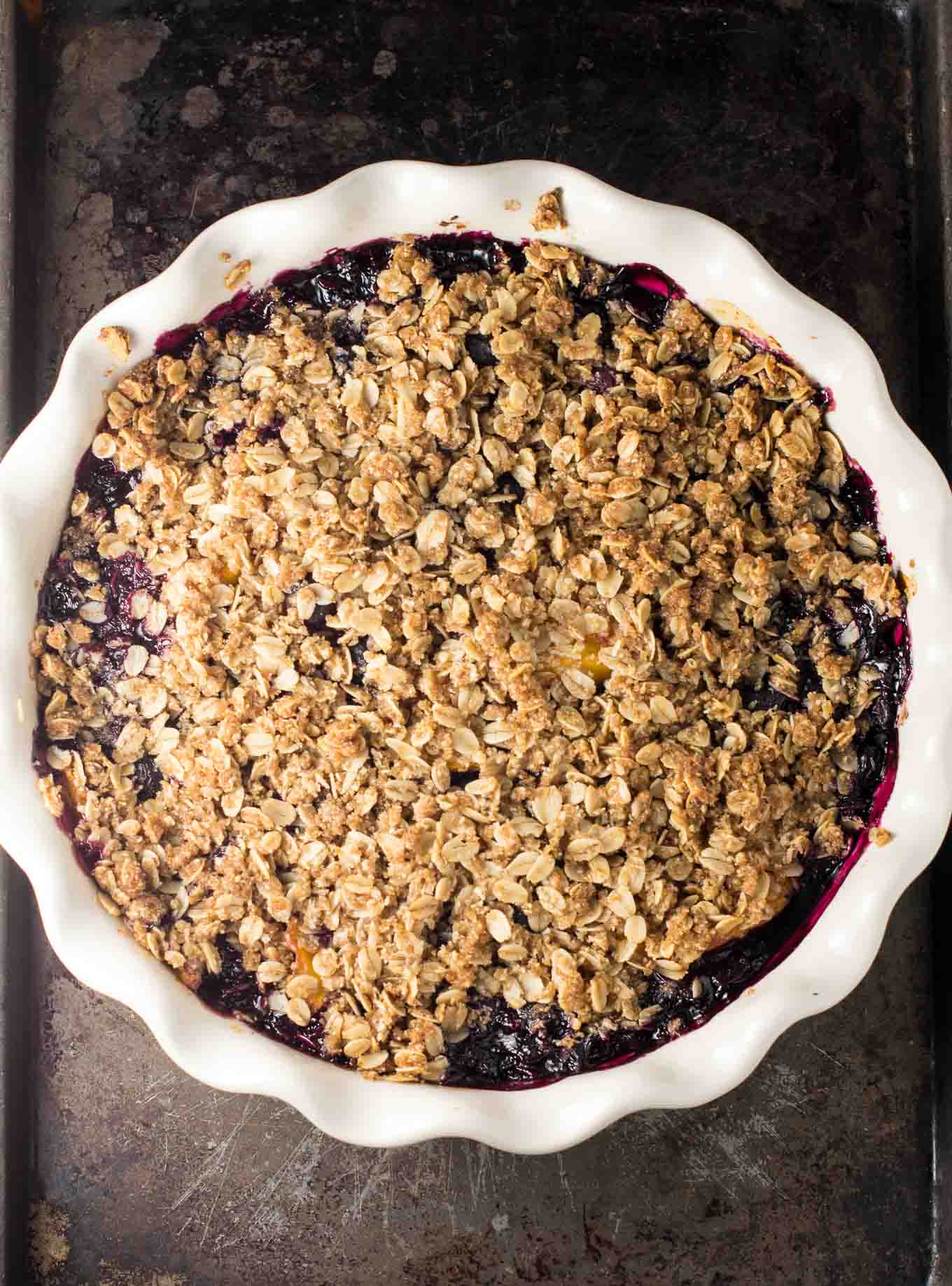 gluten free vegan blueberry peach dessert