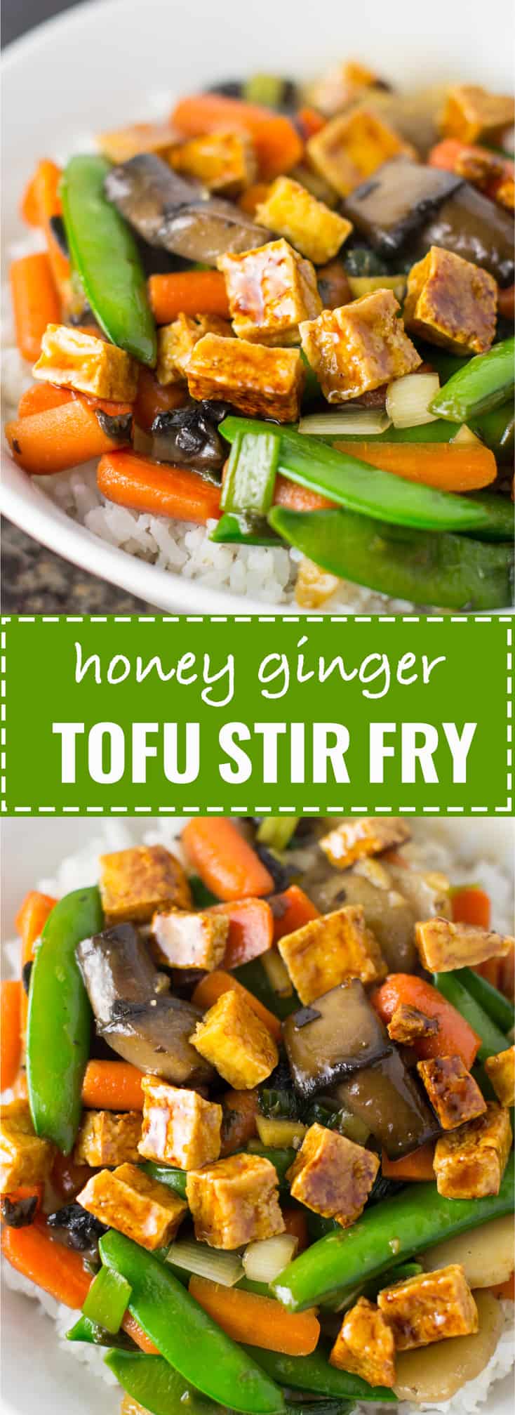 Best ever honey ginger tofu stir fry with homemade sauce. A healthy alternative that tastes better than takeout! #tofu #tofurstirfry #vegetarian