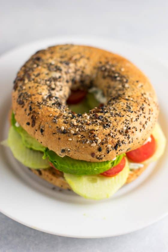 Everything Bagel Veggie Sandwiches with Garlic Dill Cream Cheese Build Your Bite