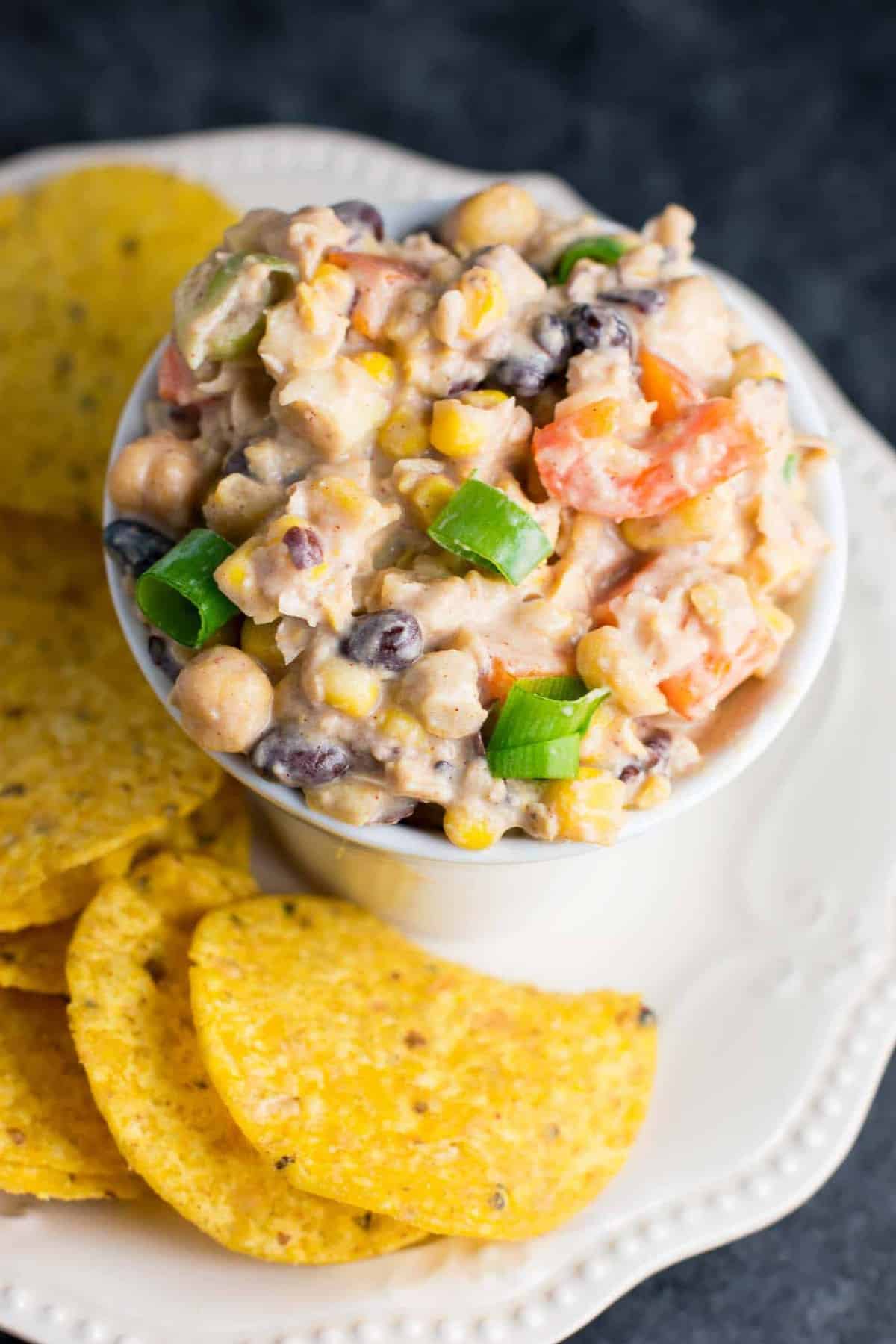 skinny mexican chickpea salad dip - recipe via @buildyourbite