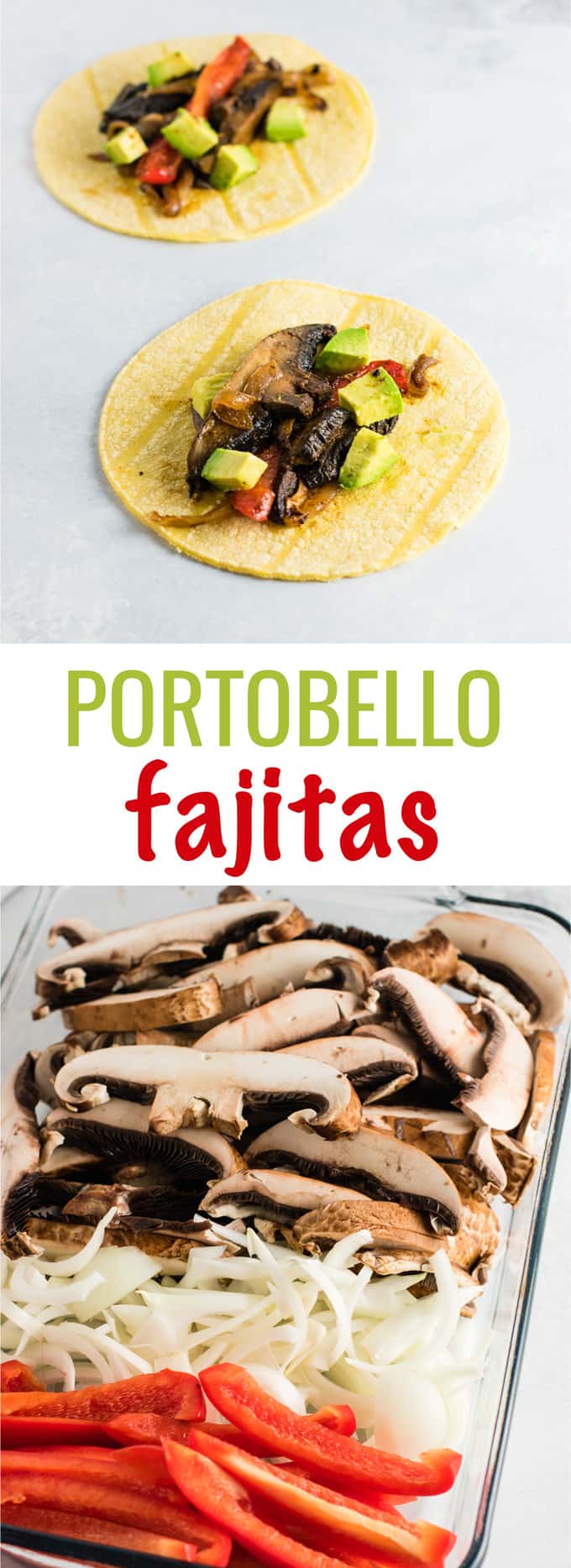 image with text "portobello fajitas"