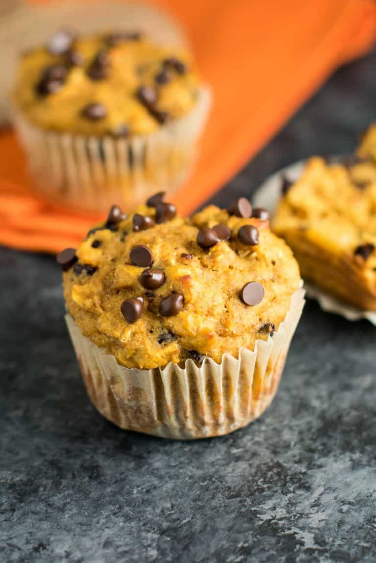 Healthy Pumpkin Chocolate Chip Muffins Recipe With Video