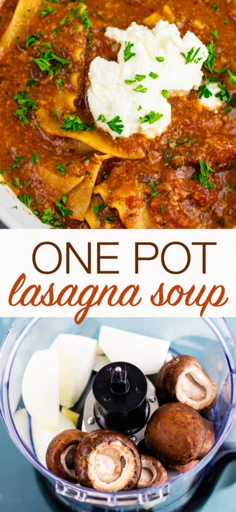 Easy one pot lasagna soup recipe (vegetarian) Ready in just 30 minutes, this is a quick and delicious meatless dinner recipe! #lasagnasoup #vegetarian #meatless #healthyeating #healthyrecipe #dinnerrecipe #dinner