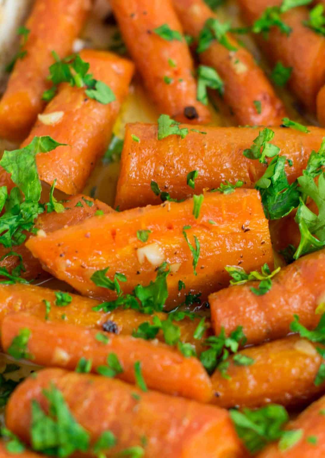 Garlic Butter Roasted Carrots Recipe Build Your Bite