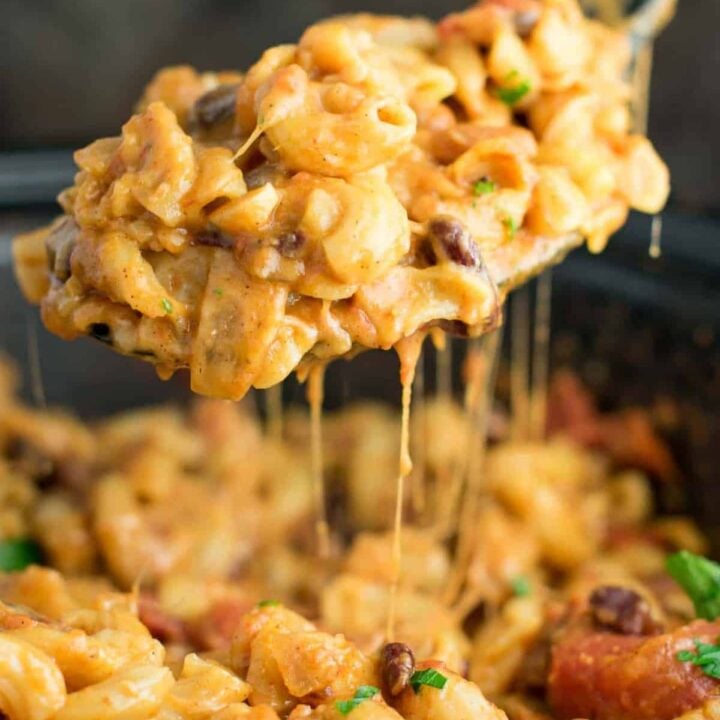 Crock Pot Cheddar Chili Mac - Recipes That Crock!