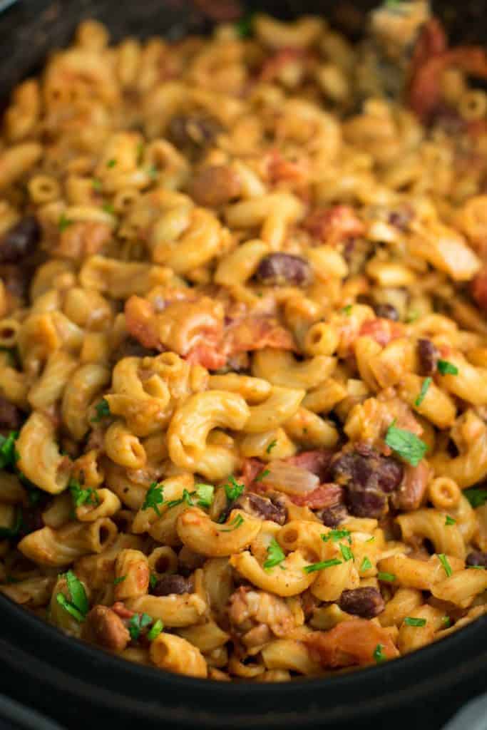 Slow Cooker Vegetarian Chili Mac Recipe - Build Your Bite