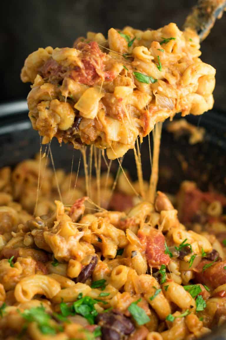 Slow Cooker Vegetarian Chili Mac Recipe Build Your Bite
