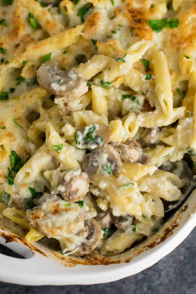 Mushroom Cauliflower Alfredo Pasta Bake Build Your Bite