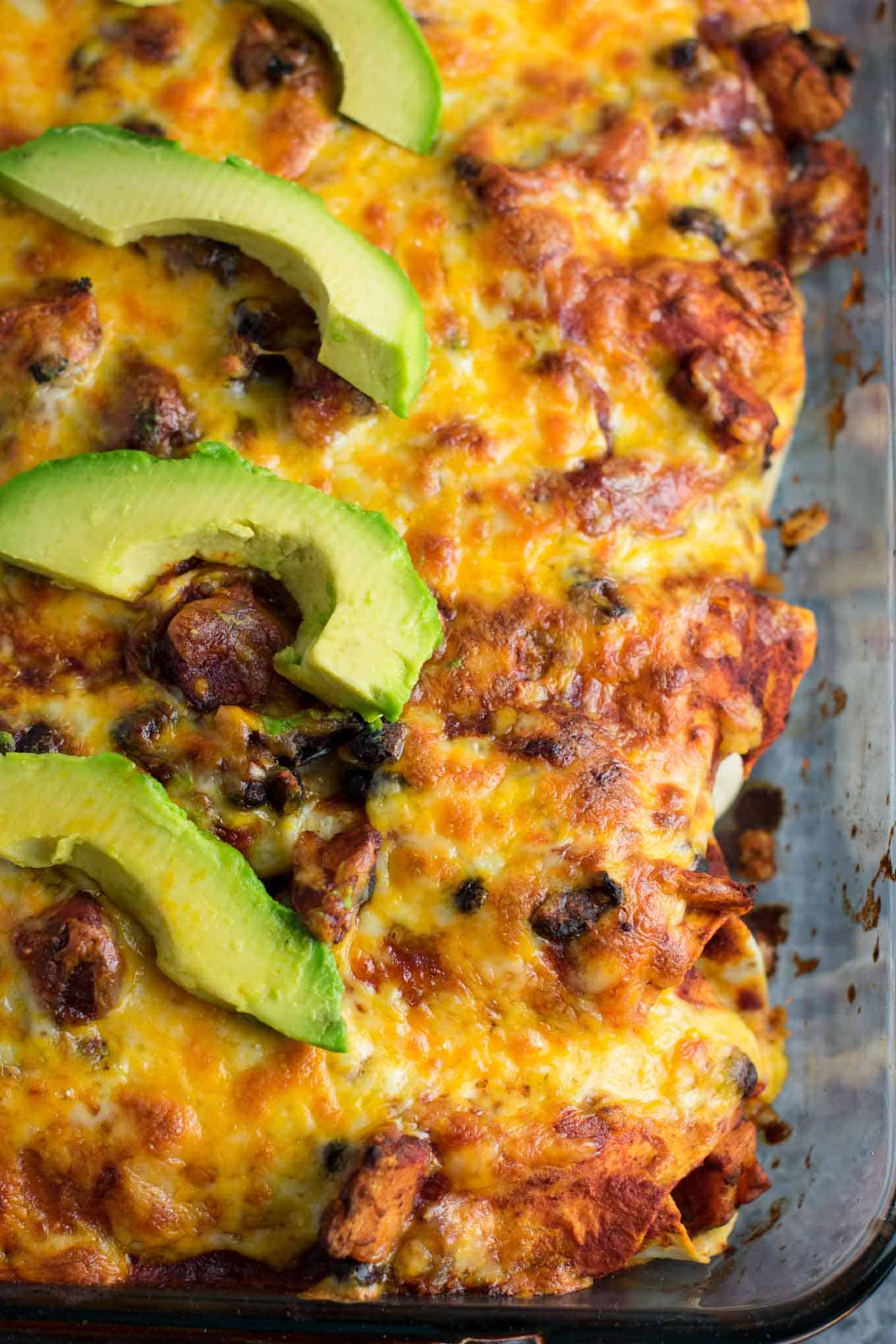 Smoky Sweet potato black bean enchiladas recipe