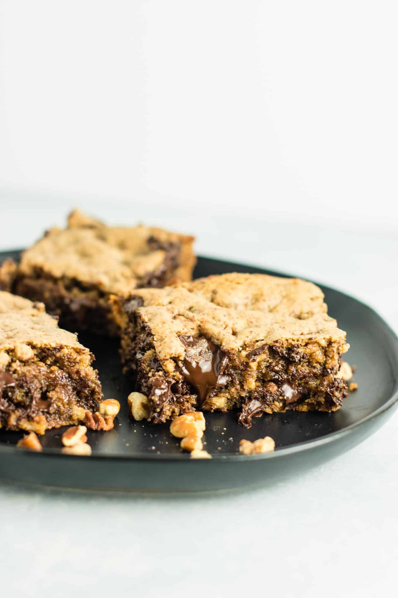 Dark Chocolate Pecan Cookie Bars Recipe - Build Your Bite