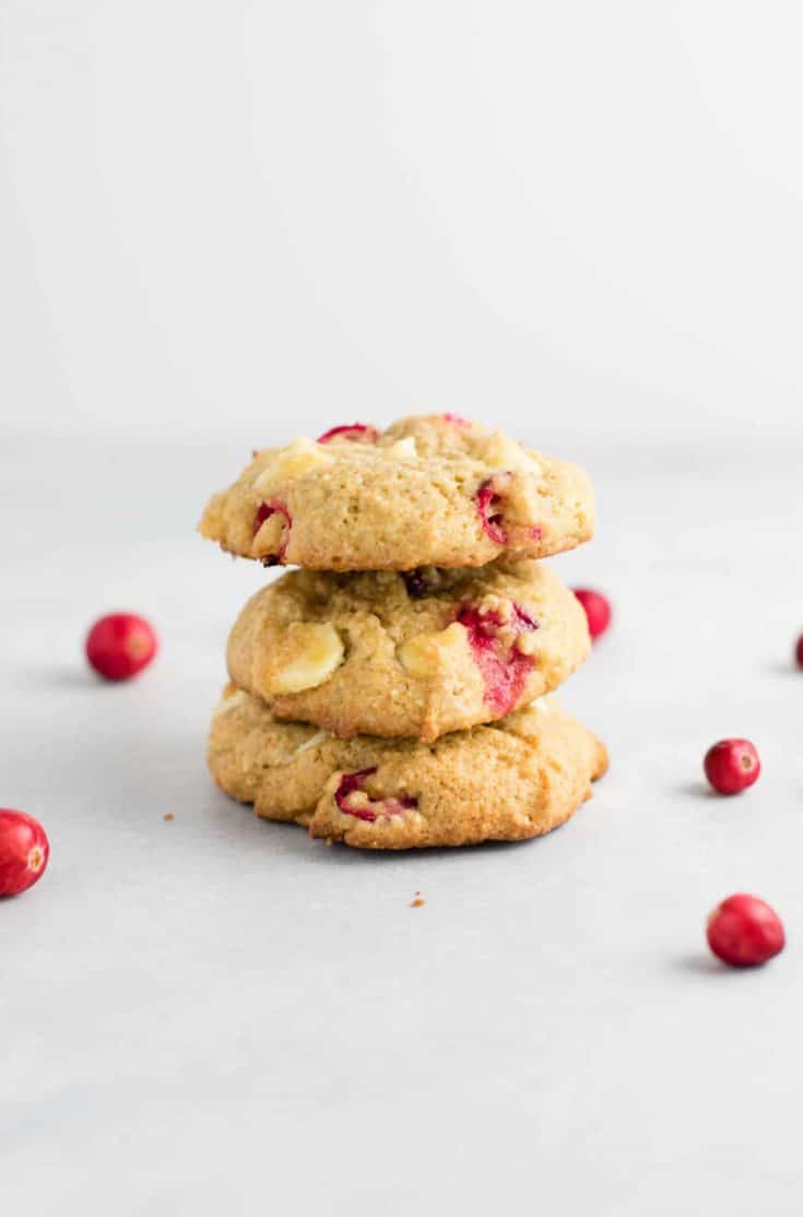 Cranberry White Chocolate Chip Cookies With Fresh Cranberries