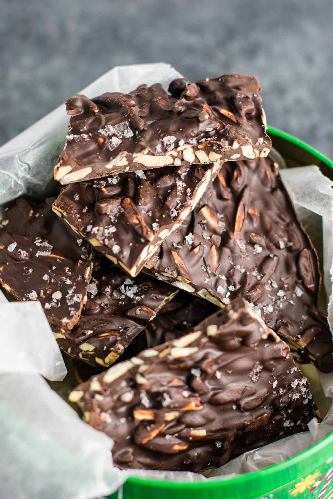 Dark Chocolate Almond Bark Recipe - Build Your Bite