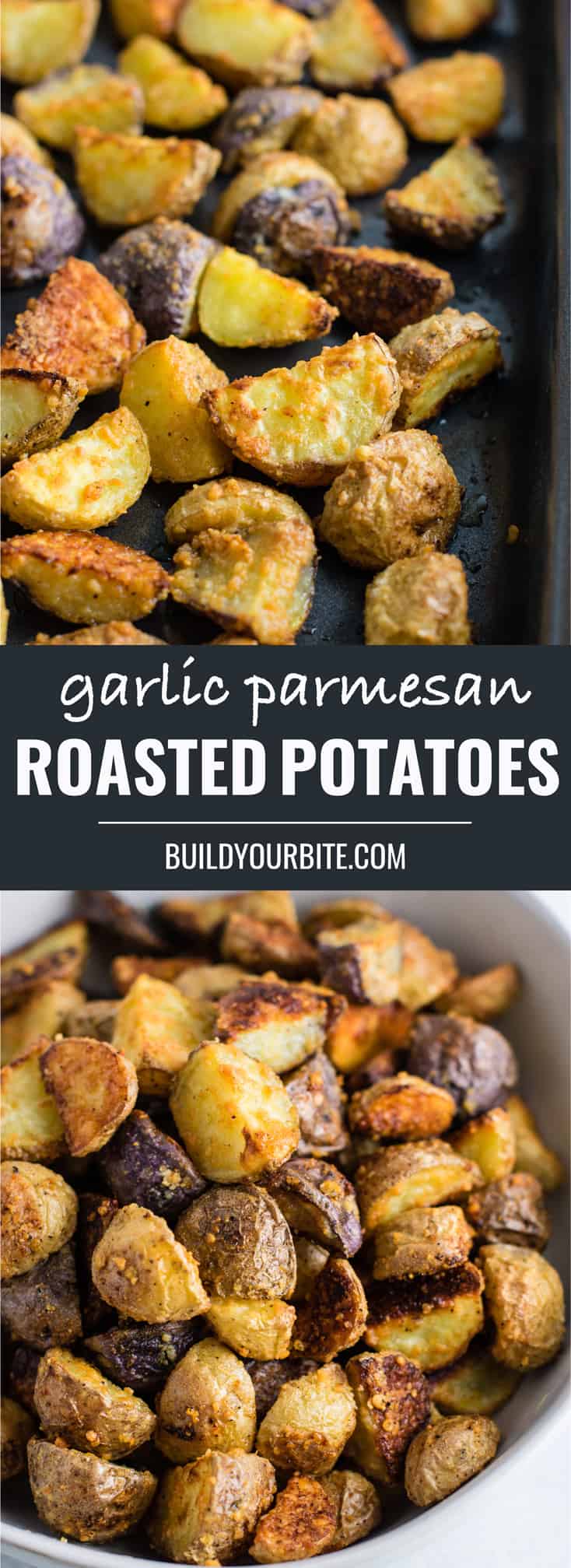 Easy garlic parmesan roasted potatoes recipe #garlicparmesanpotatoes #sidedishes #potatoes