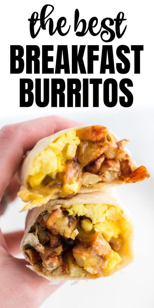 image with text "the best breakfast burritos"