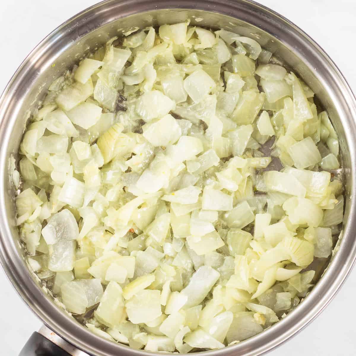 cooked garlic and onion