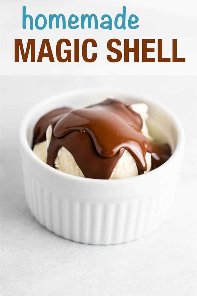 Easy homemade magic shell made with just 3 ingredients. Pour over your favorite ice cream for a special treat!