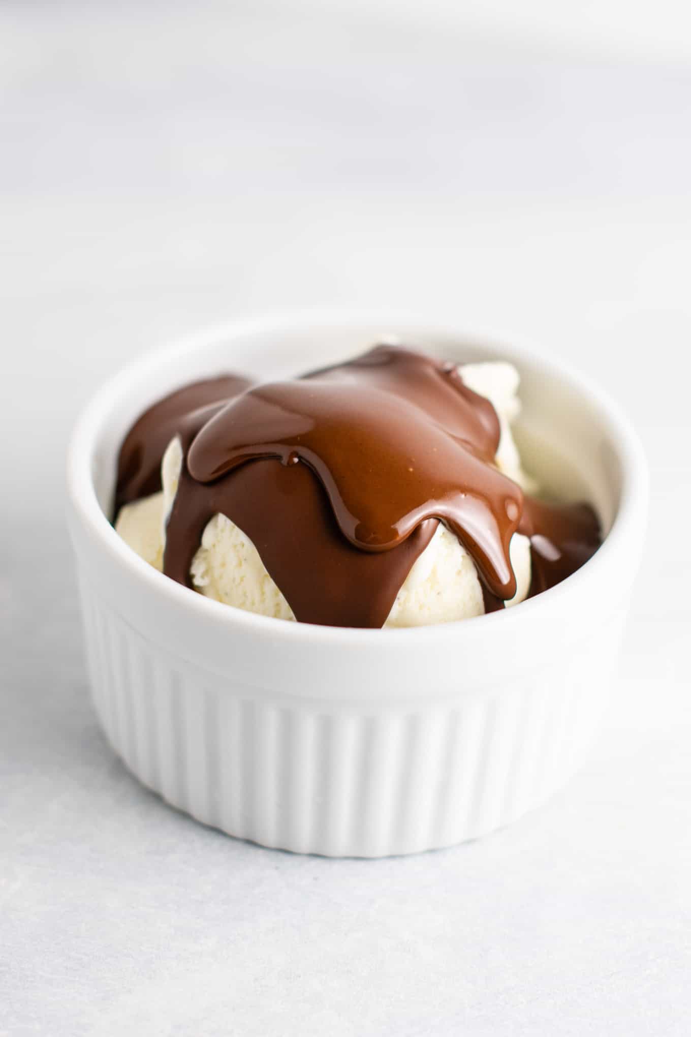 Easy dessert shell made with just 3 ingredients. Pour over your favorite ice cream for a special treat!